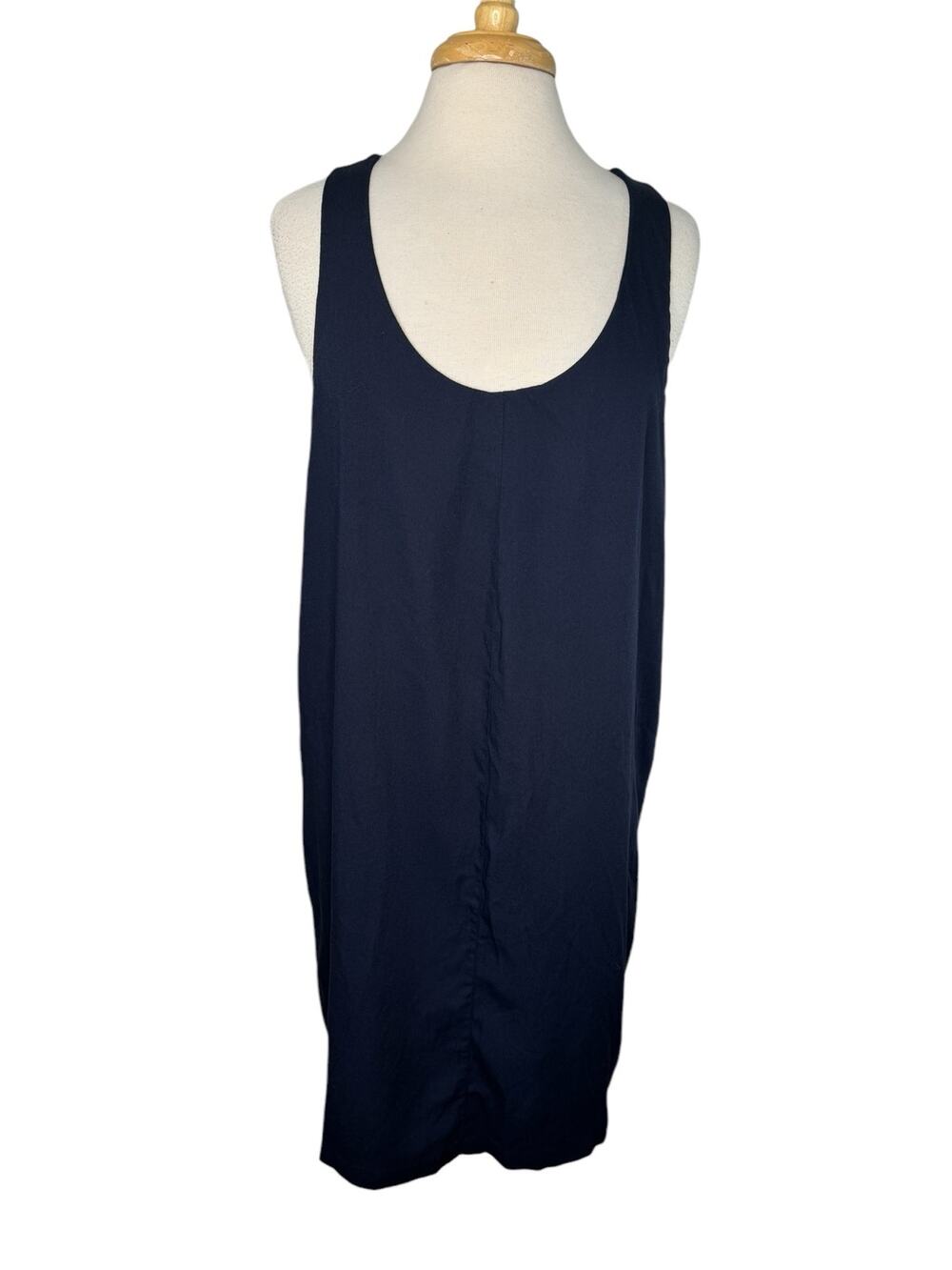 Vintage Navy Blue Maternity Overalls Dress Size 10 80s 90s Made in USA Jumper - Picture 1 of 11